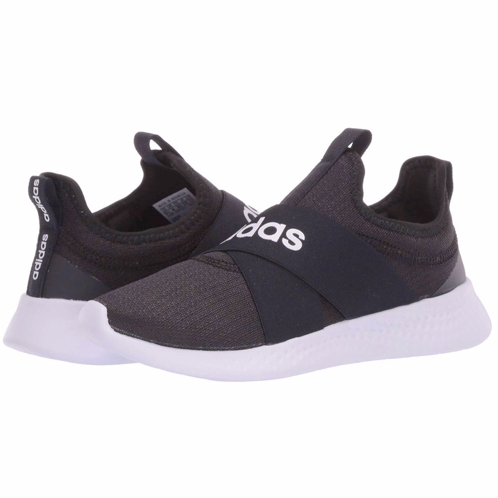 Adidas SUPER Cloudfoam Puremotion black AIR FLOW MESH slip on white bounce sole